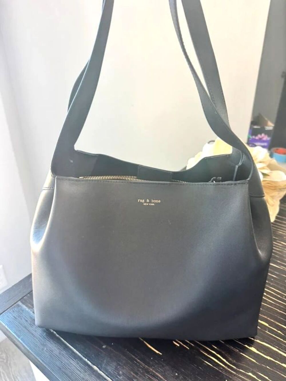 rag & bone Slade Leather Shoulder Bag black 100% genuine  leather
